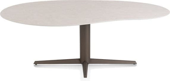 Xooon Saluti EETKAMERTAFEL ORGANISCH 210 X 120 CM. - CENTRALE POOT - STEELBROWN - light sand