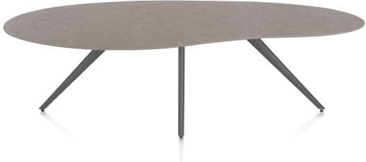 Xooon Saluti EETKAMERTAFEL ORGANISCH 240 X 120 CM. - 4-POOTJES - GRAPHIET - lava Bruin|Grijs|Antraciet Eettafel