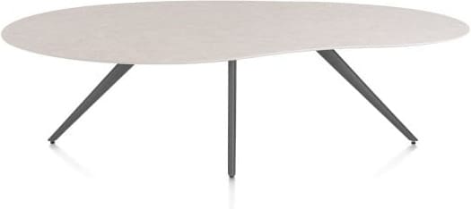 Xooon Saluti EETKAMERTAFEL ORGANISCH 240 X 120 CM. - 4-POOTJES - GRAPHIET - light sand Eettafel
