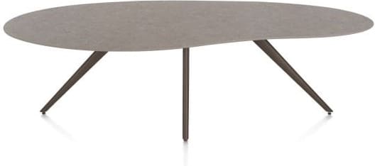 Xooon Saluti EETKAMERTAFEL ORGANISCH 240 X 120 CM. - 4-POOTJES - STEELBROWN - lava Bruin|Grijs|Antraciet Eettafel