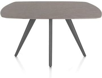 Xooon Saluti EETKAMERTAFEL OVAAL 150 X 105 CM. - 4-POOTJES - GRAPHIET - lava Bruin|Grijs|Antraciet Eettafel