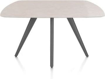 Xooon Saluti EETKAMERTAFEL OVAAL 150 X 105 CM. - 4-POOTJES - GRAPHIET - light sand Eettafel