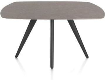 Xooon Saluti EETKAMERTAFEL OVAAL 150 X 105 CM. - 4-POOTJES - ROUGH OFF BLACK - lava Bruin|Grijs|Antraciet Eettafel