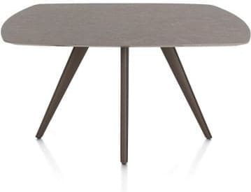 Xooon Saluti EETKAMERTAFEL OVAAL 150 X 105 CM. - 4-POOTJES - STEELBROWN - lava Bruin|Grijs|Antraciet Eettafel