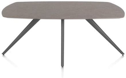 Xooon Saluti EETKAMERTAFEL OVAAL 180 X 105 CM. - 4-POOTJES - GRAPHIET - lava Bruin|Grijs|Antraciet Eettafel
