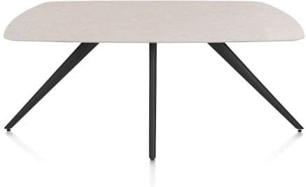 Xooon Saluti EETKAMERTAFEL OVAAL 180 X 105 CM. - 4-POOTJES - ROUGH OFF BLACK - light sand Eettafel