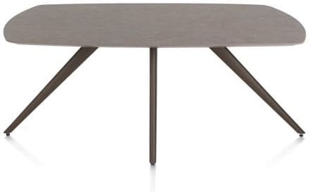 Xooon Saluti EETKAMERTAFEL OVAAL 180 X 105 CM. - 4-POOTJES - STEELBROWN - lava Bruin|Grijs|Antraciet Eettafel