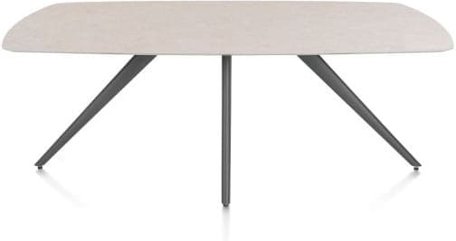 Xooon Saluti EETKAMERTAFEL OVAAL 210 X 105 CM. - 4-POOTJES - GRAPHIET - light sand  Eettafel