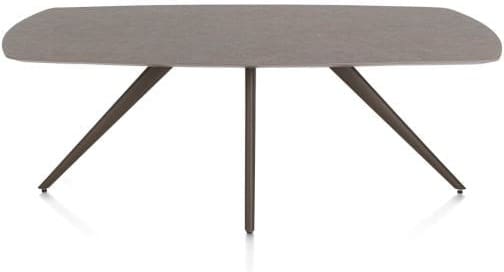 Xooon Saluti EETKAMERTAFEL OVAAL 210 X 105 CM. - 4-POOTJES - STEELBROWN - lava Bruin|Grijs|Antraciet Eettafel
