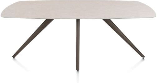 Xooon Saluti EETKAMERTAFEL OVAAL 210 X 105 CM. - 4-POOTJES - STEELBROWN - light sand  Eettafel