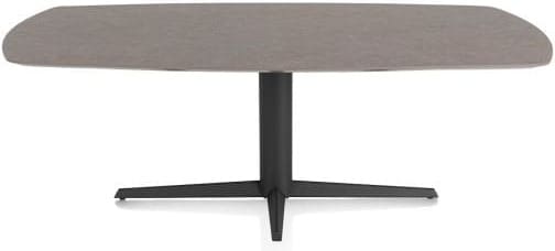 Xooon Saluti EETKAMERTAFEL OVAAL 210 X 105 CM. - CENTRALE POOT - ROUGH OFF BLACK - lava Bruin|Grijs|Antraciet Eettafel