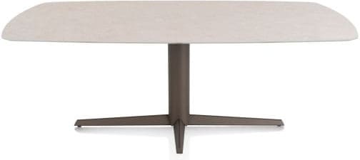 Xooon Saluti EETKAMERTAFEL OVAAL 210 X 105 CM. - CENTRALE POOT - STEELBROWN - light sand Eettafel
