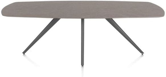 Xooon Saluti EETKAMERTAFEL OVAAL 240 X 110 CM. - 4-POOTJES - GRAPHIET - lava Bruin|Grijs|Antraciet Eettafel