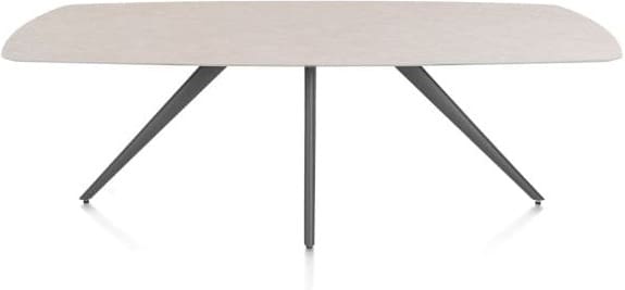Xooon Saluti EETKAMERTAFEL OVAAL 240 X 110 CM. - 4-POOTJES - GRAPHIET - light sand  Eettafel