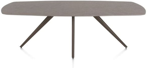 Xooon Saluti EETKAMERTAFEL OVAAL 240 X 110 CM. - 4-POOTJES - STEELBROWN - lava Bruin|Grijs|Antraciet Eettafel