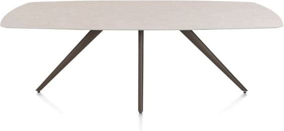 Xooon Saluti EETKAMERTAFEL OVAAL 240 X 110 CM. - 4-POOTJES - STEELBROWN - light sand Eettafel