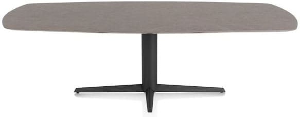 Xooon Saluti EETKAMERTAFEL OVAAL 240 X 110 CM. - CENTRALE POOT - ROUGH OFF BLACK - lava Bruin|Grijs|Antraciet Eettafel