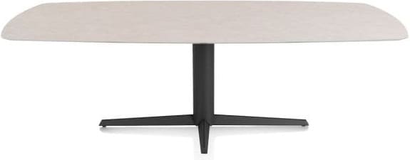 Xooon Saluti EETKAMERTAFEL OVAAL 240 X 110 CM. - CENTRALE POOT - ROUGH OFF BLACK - light sand Eettafel