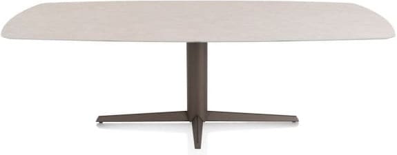 Xooon Saluti EETKAMERTAFEL OVAAL 240 X 110 CM. - CENTRALE POOT - STEELBROWN - light sand Eettafel