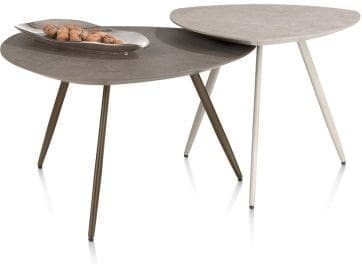Xooon Salutina salontafel 53 x 53 cm - 3 pootjes - crème Bijzettafel