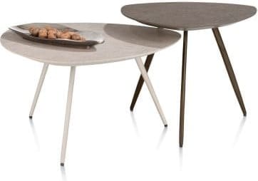 Xooon Salutina salontafel 68 x 68 cm - 3 pootjes - crème Bijzettafel