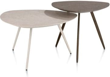 Xooon Salutina salontafel 68 x 68 cm - 3 pootjes - crème Bijzettafel