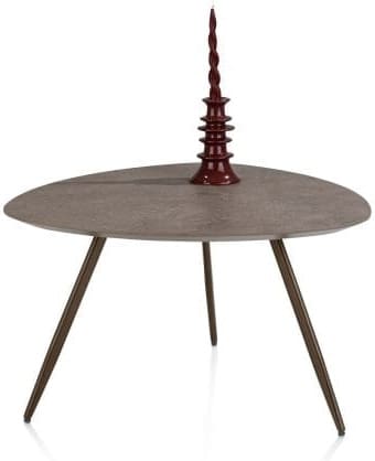 Xooon Salutina salontafel 68 x 68 cm - 3 pootjes - steelbrown Bruin|Grijs|Antraciet Bijzettafel