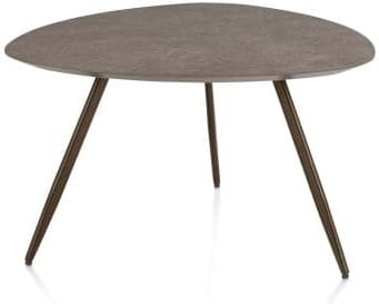Xooon Salutina salontafel 68 x 68 cm - 3 pootjes - steelbrown Bruin|Grijs|Antraciet Bijzettafel