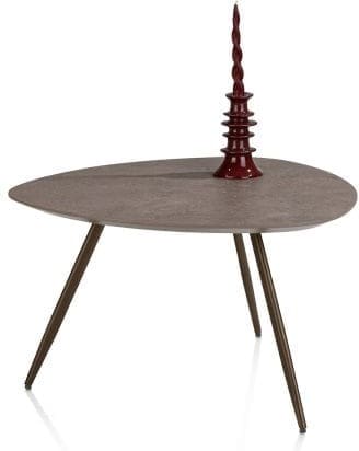 Xooon Salutina salontafel 68 x 68 cm - 3 pootjes - steelbrown Bruin|Grijs|Antraciet Bijzettafel