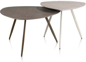 Xooon Salutina salontafel 68 x 68 cm - 3 pootjes - steelbrown Bruin|Grijs|Antraciet Bijzettafel