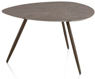 Xooon Salutina salontafel 68 x 68 cm - 3 pootjes - steelbrown Bruin|Grijs|Antraciet Bijzettafel