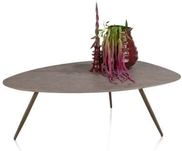 Xooon Salutina slontafel 110 x 80 cm - 3 pootjes - steelbrown Bruin|Grijs|Antraciet Bijzettafel