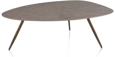 Xooon Salutina slontafel 110 x 80 cm - 3 pootjes - steelbrown Bruin|Grijs|Antraciet Bijzettafel