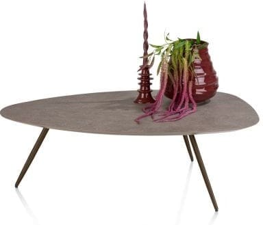 Xooon Salutina slontafel 110 x 80 cm - 3 pootjes - steelbrown Bruin|Grijs|Antraciet Bijzettafel