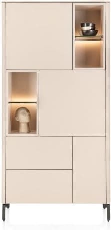 Xooon Trentino Bergkast 95 cm. - 3-deuren + 2-laden + 4-niches - creme Beige|Wit Kast