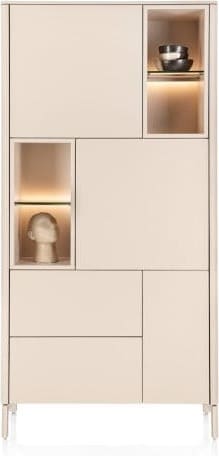 Xooon Trentino Bergkast 95 cm. - 3-deuren + 2-laden + 4-niches - creme Beige|Wit Kast