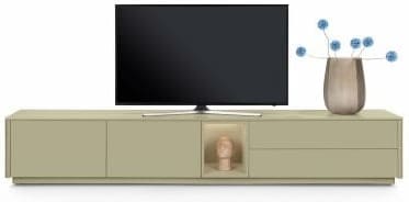 Xooon Trentino Lowboard 270 cm. - 2-deuren + 2-laden + 1-niche - mdf gelakt - olijf Groen Tv-meubel|Tv-dressoir