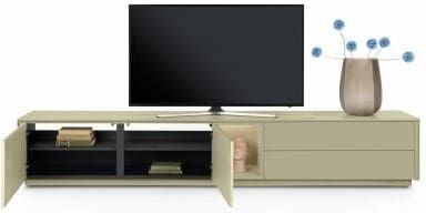 Xooon Trentino Lowboard 270 cm. - 2-deuren + 2-laden + 1-niche - mdf gelakt - olijf Groen Tv-meubel|Tv-dressoir