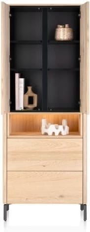 Xooon Trenton Bergkast 75 cm. - 2-deuren + 2-laden - natural Naturel Kast