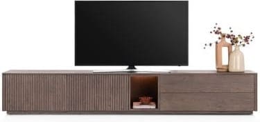 Xooon Trenton Lowboard 270 cm. - 2-deuren + 2-laden + 1-niche - clay Bruin Tv-meubel|Tv-dressoir
