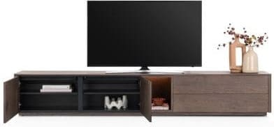 Xooon Trenton Lowboard 270 cm. - 2-deuren + 2-laden + 1-niche - clay Bruin Tv-meubel|Tv-dressoir