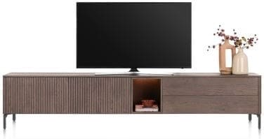 Xooon Trenton Lowboard 270 cm. - 2-deuren + 2-laden + 1-niche - clay Bruin Tv-meubel|Tv-dressoir