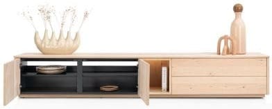 Xooon Trenton Lowboard 270 cm. - 2-deuren + 2-laden + 1-niche - natural Naturel Tv-meubel|Tv-dressoir