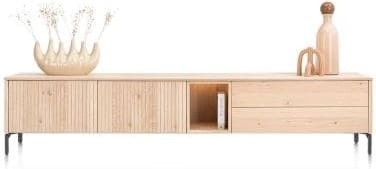 Xooon Trenton Lowboard 270 cm. - 2-deuren + 2-laden + 1-niche - natural Naturel Tv-meubel|Tv-dressoir