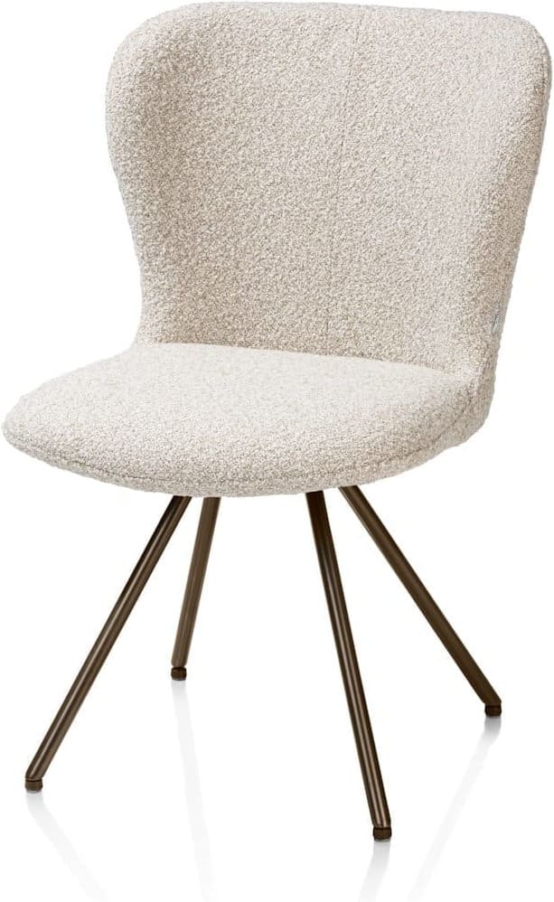 Xooon Ethan eetkamerstoel - draaibaar steelbrown - 4-poot - stof Cloudy - beige Beige Eetkamerstoel