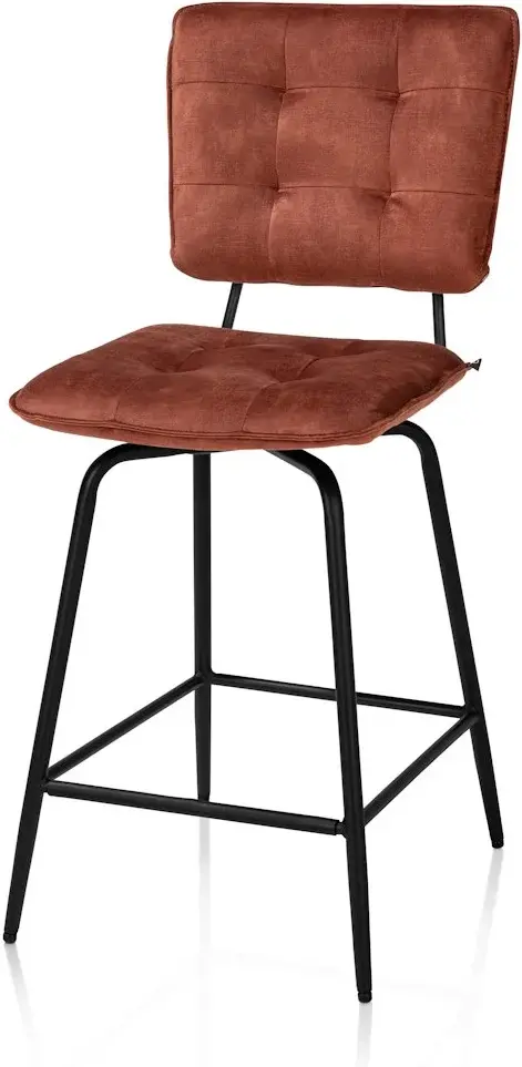 Manou barstoel hoog - off black - koper