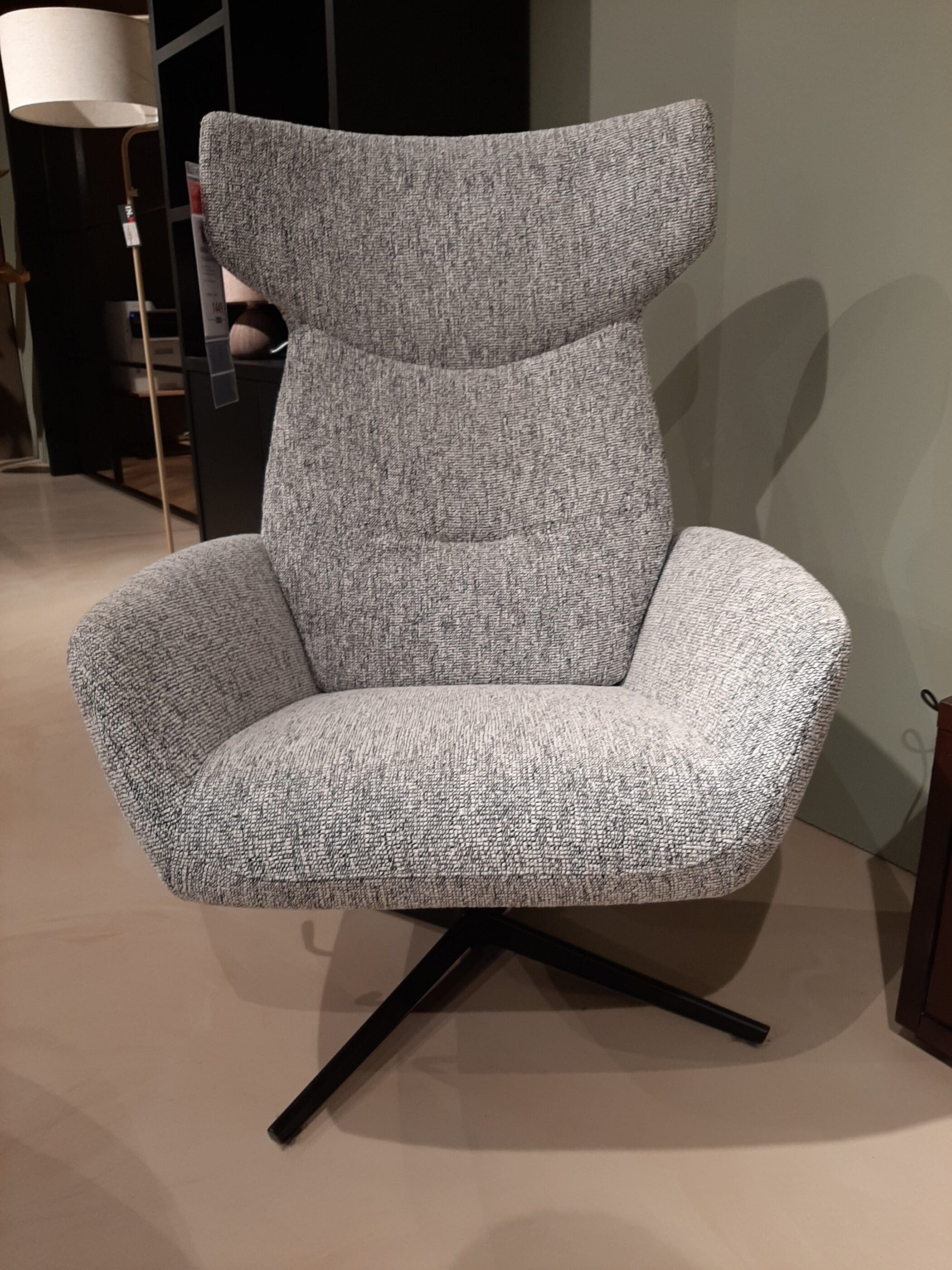 Relaxfauteuil Ibara + hocker grijs **SHOWROOMMODEL** - Afbeelding 3