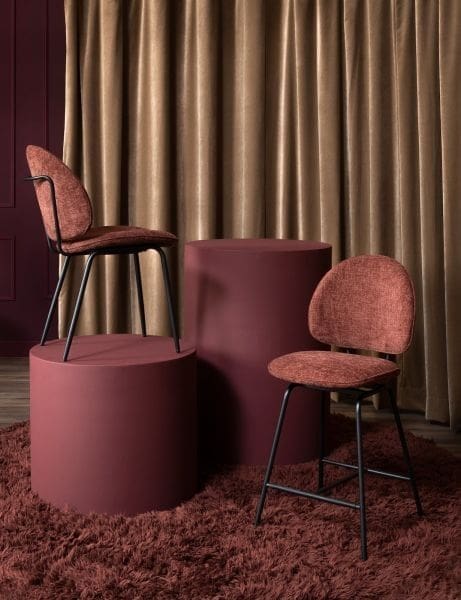 COCO maison Milo eetkamerstoel - burgundy red Rood|Paars Eetkamerstoel