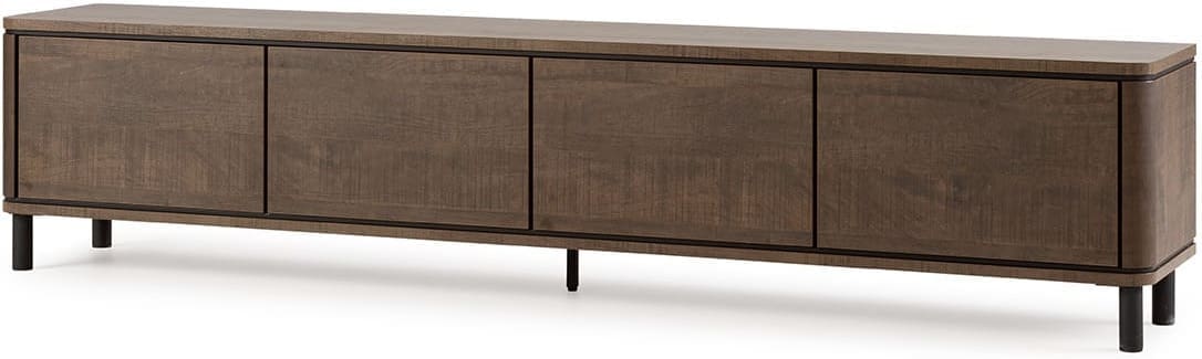 Feelings Wonen meubelen Cornwall tv-dressoir 4 kleppen met poten Bruin Tv-dressoir|Tv-meubel