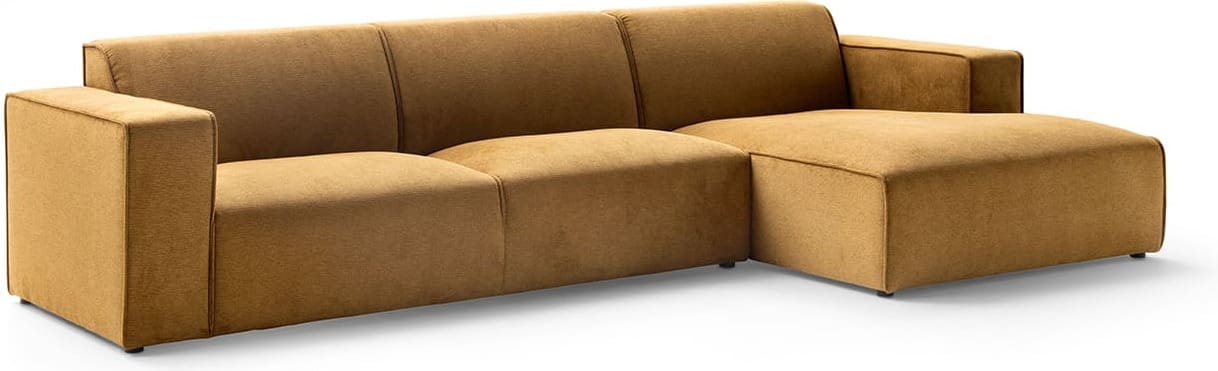 Feelings Wonen meubelen Xario 3-zitsbank + longchair Naturelelel Geel Hoekbank